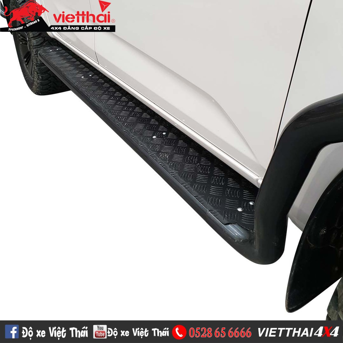 Bệ bước TJM Modular Side Step ống 63 Đen danh cho Isuzu D-Max 2020